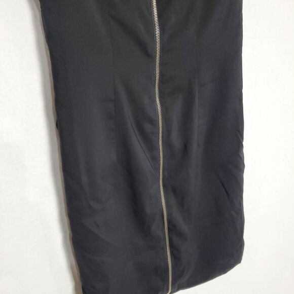 Express Women’s Little Black Dress Size 10 Sleeveless Ruched Sheath - Picture 5 of 7